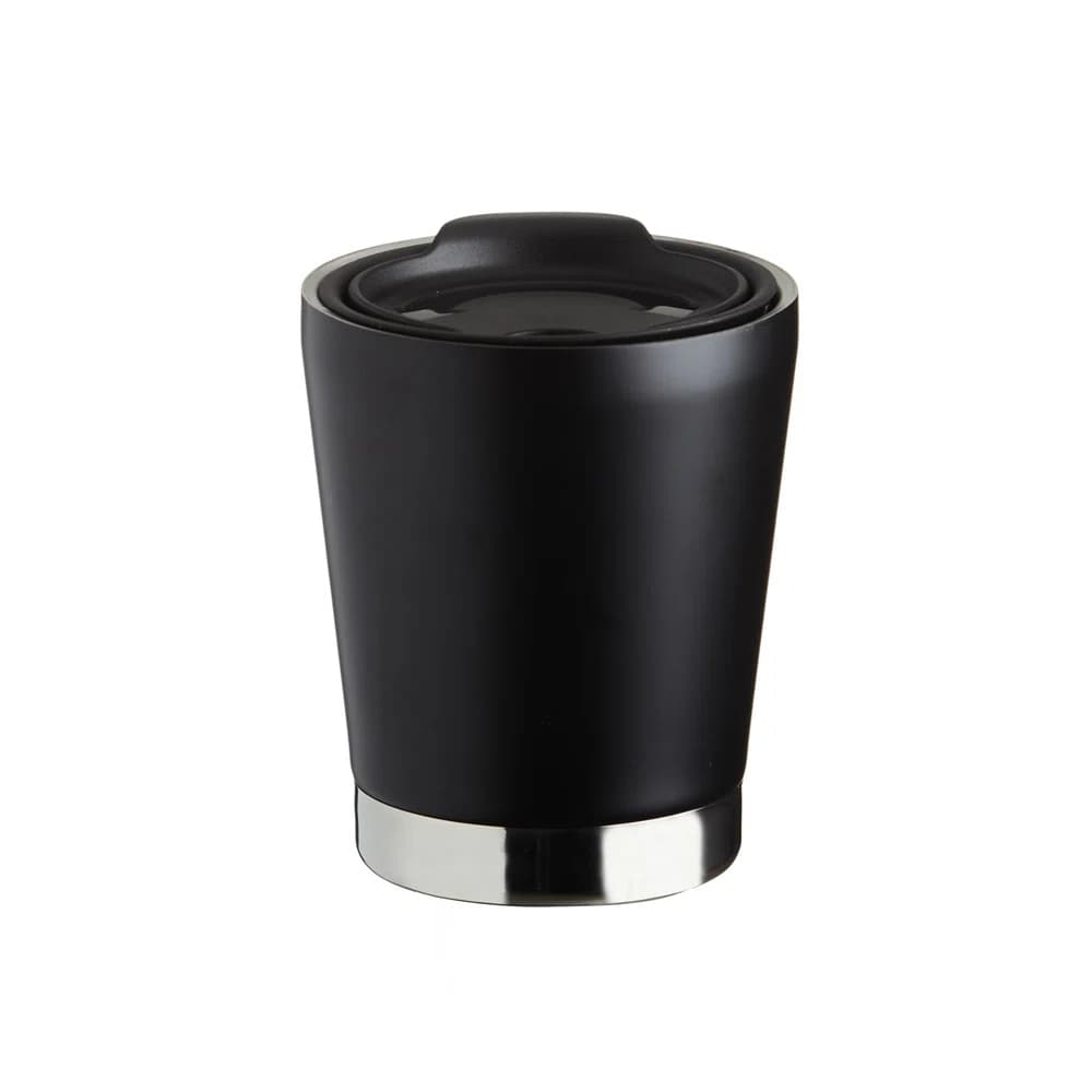 Copo térmico em inox preto de 350 ml com tampa da Casa das Lembrancinhas em Goiânia